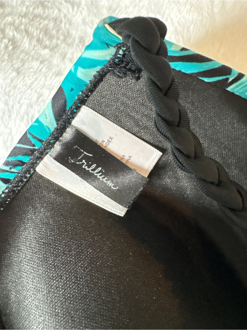Trillium Black and Teal Swimwear Top - Picture 2 of 9